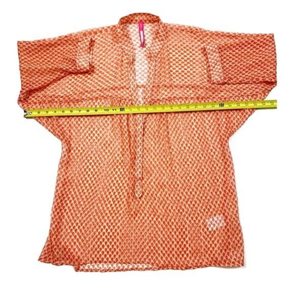 Plenty by Tracy Reese 100% Silk Sheer Top 3/4 Sleeve Size Small Oversized Fit - Picture 5 of 12